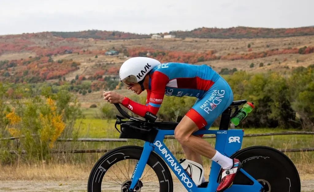 Time Trial Cyclist with Triathlon Aero Helmet
